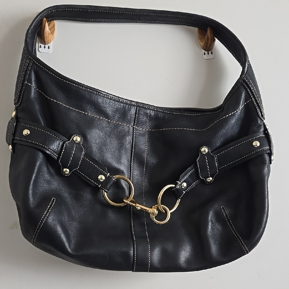 Coach Black Leather Shoulder Bag - Picture 1 of 16
